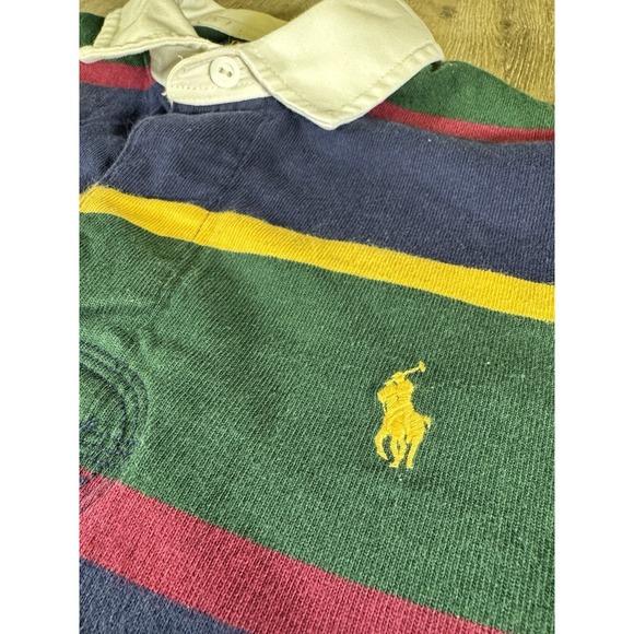 Polo Ralph Lauren Men's Rugby Shirt M Classic Fit Striped Colorblock Long Sleeve - Picture 4 of 8